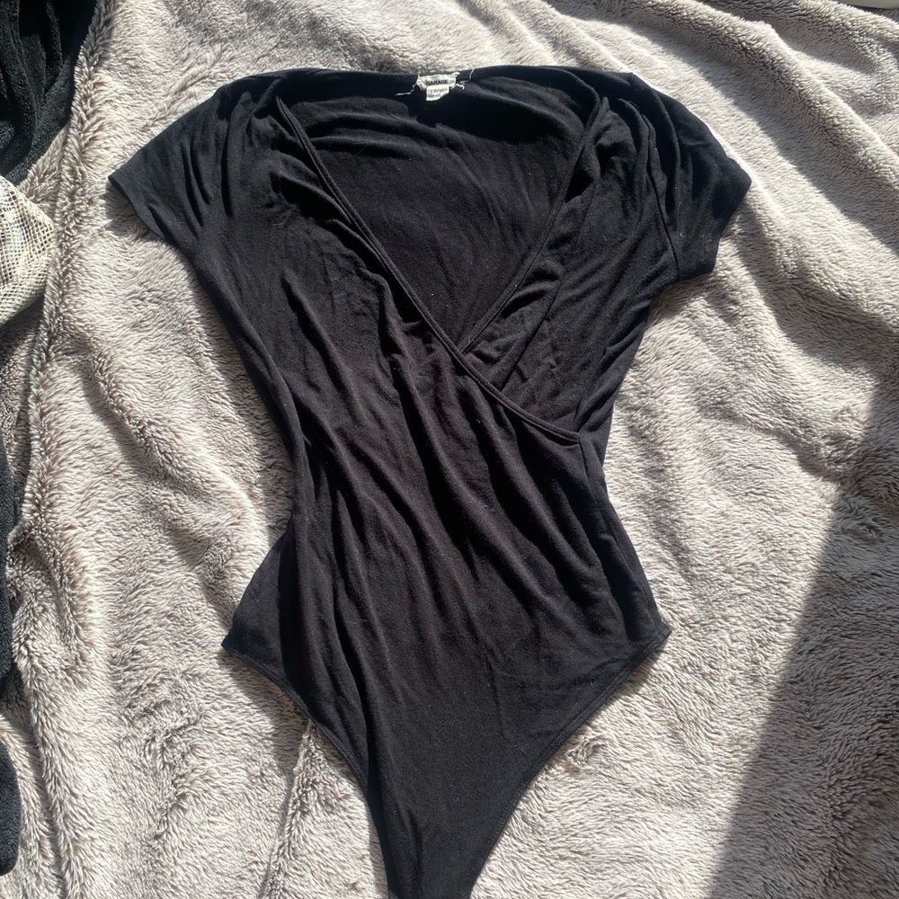 Black short sleeve body suit